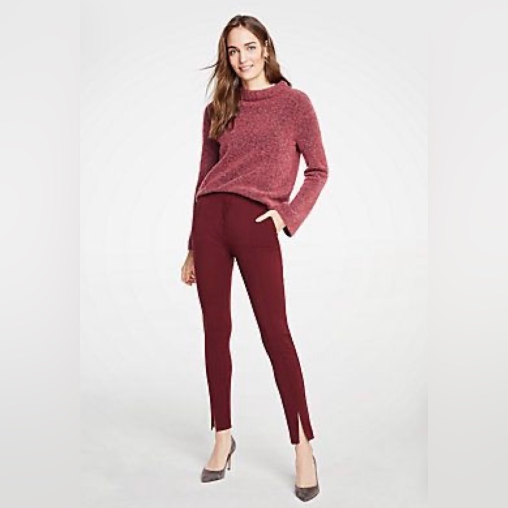 Ann Taylor Burgundy Skinny Pants